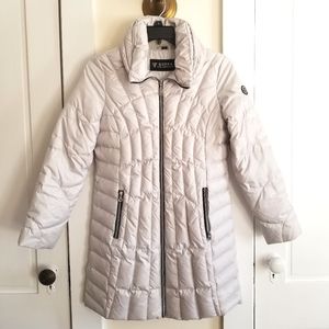 Guess Women's Silver Puffer Winter Down Jacket, M
